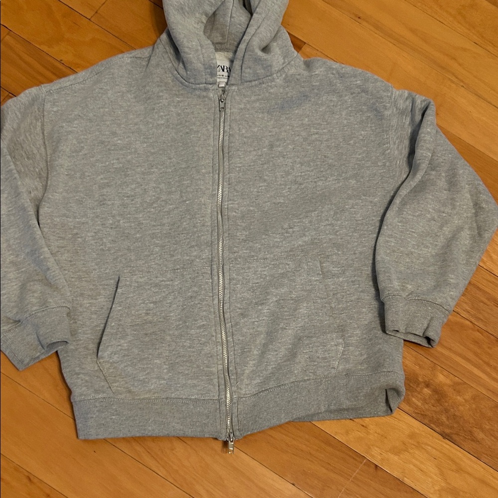 Zara Kids Gray Hoodie Jacket - Picture 4 of 5